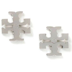 NWT Tory Burch Women's Kira Stud Earrings, Tory Silver, One Size